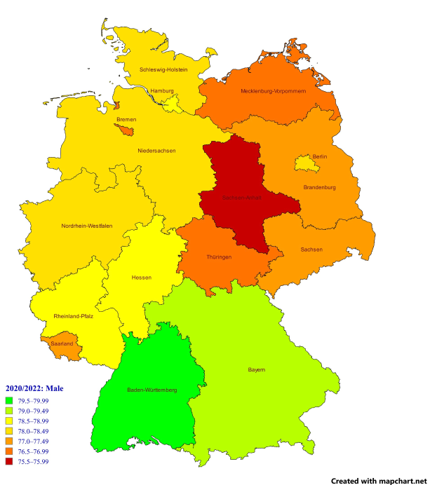 Eine Deutschlandkarte mit farblich unterlegten Regionen, die verschiedene Prozentanteile von Bewohnern in jedem Bereich anzeigen, begleitet von erklärendem Text auf der linken Seite.
