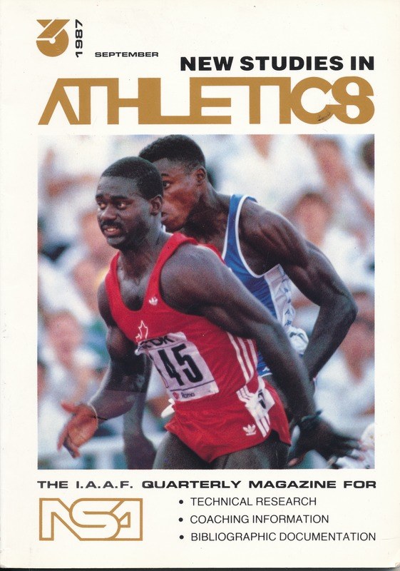 Titelbild "Neue Studien in der Leichtathletik September 1987" mit zwei Personen auf dem Cover.