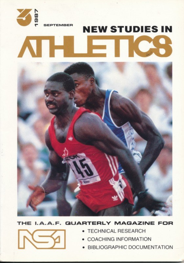 Titelbild "Neue Studien in der Leichtathletik September 1987" mit zwei Personen auf dem Cover.