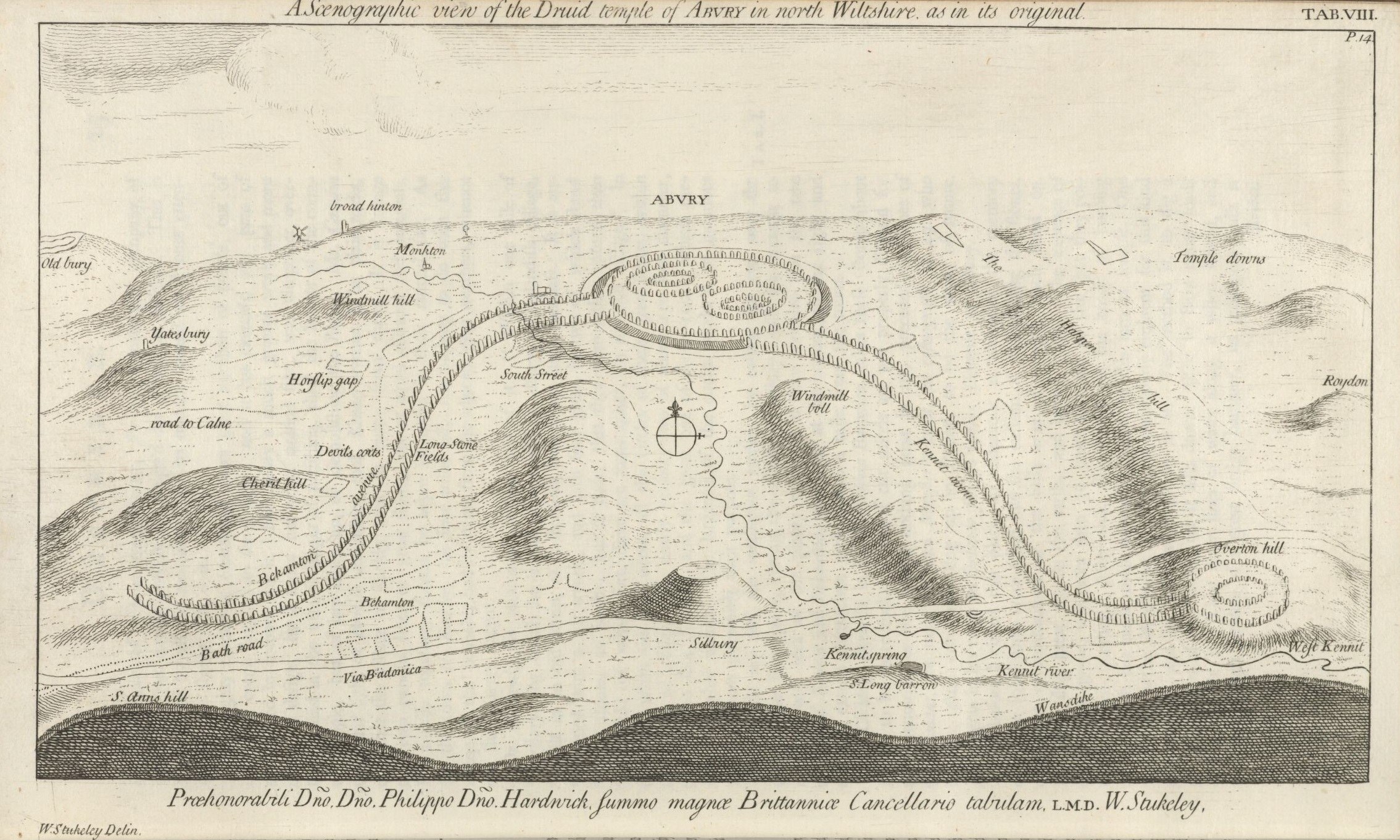 Eine detaillierte Karte einer Stadt, die auf Papier gezeichnet ist und von Text umgeben ist, der historische, kulturelle und lokale Informationen über die Stadt enthält.